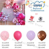 A balloon combination kit featuring pastel pink and white balloons for a birthday decoration.