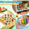 A collection of colorful mini animal figures and figurines used as classroom rewards and shelf decoration.