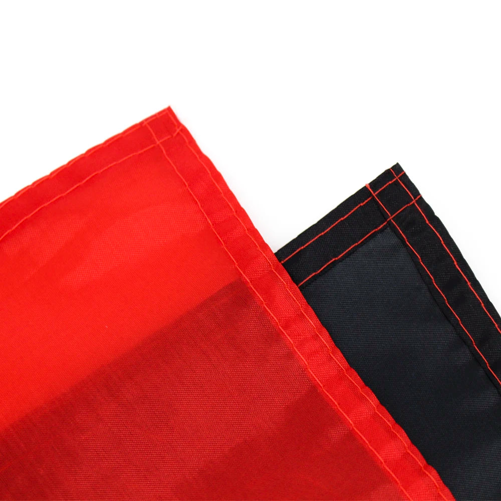 A close-up view of a red fabric banner, part of a German Empire flag product.