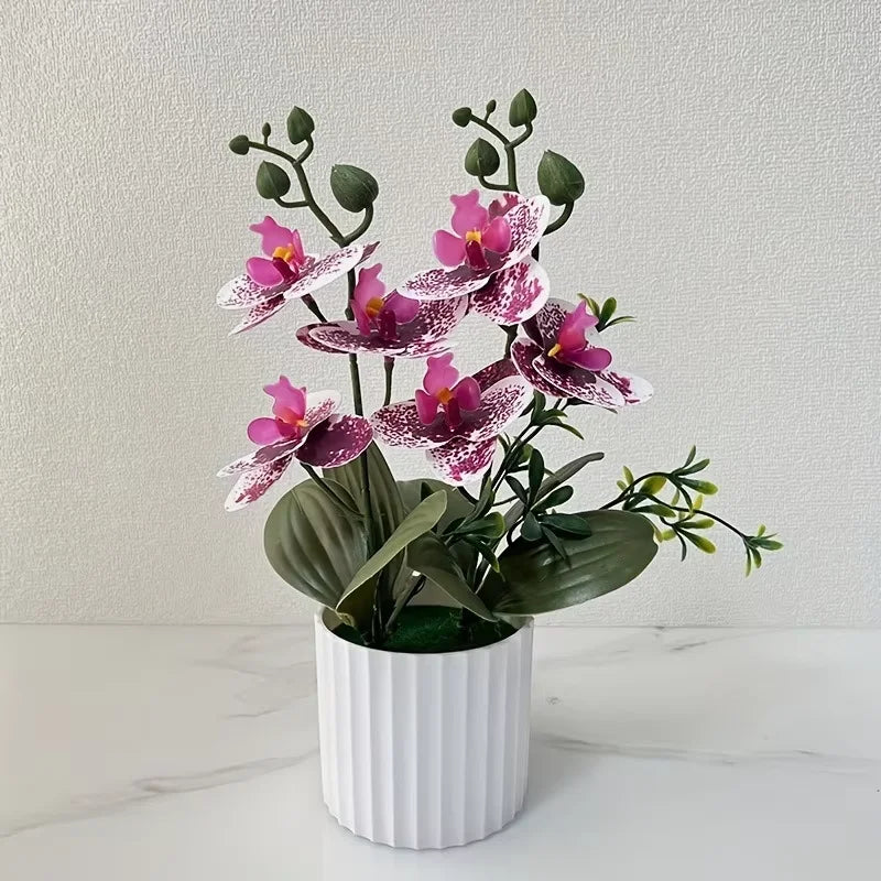 Artificial Butterfly Orchid Bouquet – 9 Silk Blooms for Home & Event Decor