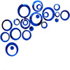 Set of 24 Gold & Silver Mirror Circle Wall Stickers