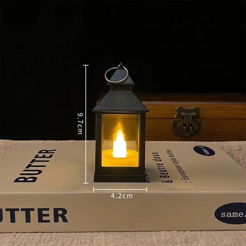 Vintage LED Glowing Lantern for Dollhouse & Night Light Decor