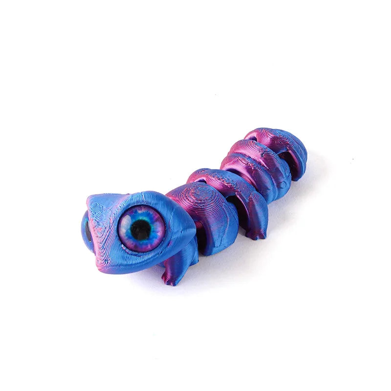 3D Printed Big Eye Lizard Figurine with Movable Joints