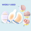 Three blister plasters are shown on skin, illustrating their use for protection and healing.