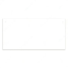 A blank white wooden sign ready for personalization and home decor.