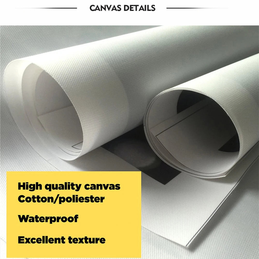 Roll of white canvas material showing texture and details for printing