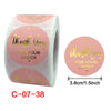 Roll of gold foil thank you sealing stickers with a round design for orders