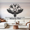Viking Raven Metal Wall Art with Celtic Compass Symbol