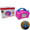 Pink electric balloon pump device in its box and standalone form.