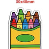 A pack of 30 flatback resin craft embellishments in various colors and sizes for bows and DIY projects.