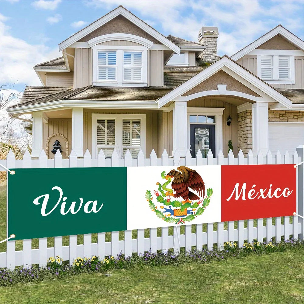 Banner mit der mexikanischen Flagge und dem Wort Viva