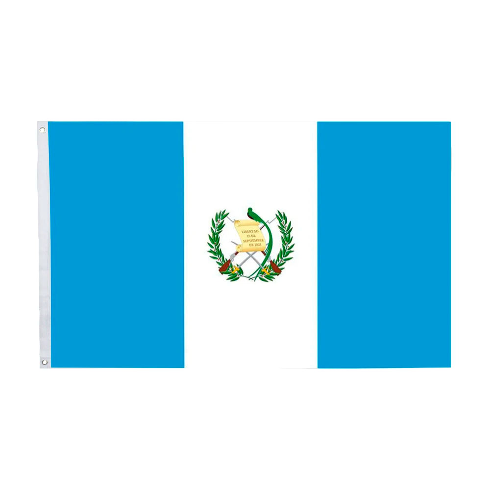 A set of three bright blue display panels for a North America flag collection.
