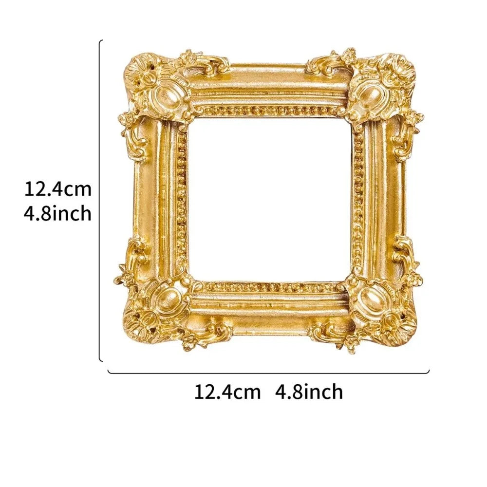 Vintage gold DIY shadow box frame with ornate detailing for a 3D memory display