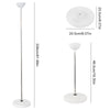 A white adjustable metal balloon column stand with a circular base and a tall pole.