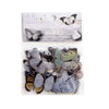 A sheet of butterfly art collage stickers for scrapbooking featuring various colored butterflies