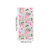 Botanical print static cling window film featuring pink cherry blossoms and green leaves