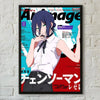 Anime poster featuring Makima from Chainsaw Man in a white shirt and black tie.