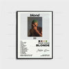 Album cover art for Blond by Frank Ocean, featuring a portrait of the artist.