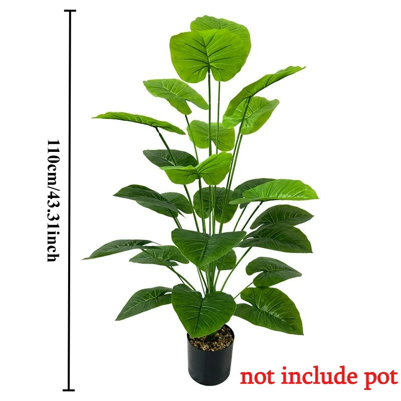 Giant realistic artificial tree with lush green leaves, 43.3 inches tall, for indoor and outdoor decor.