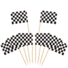 Checkered Racing Flag Toothpicks for Cupcakes & Party Decor