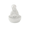 White resin figurine of the Virgin Mary with a draped veil for home décor