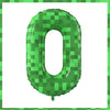 Giant Green Pixel Number Foil Balloon for Birthday Parties