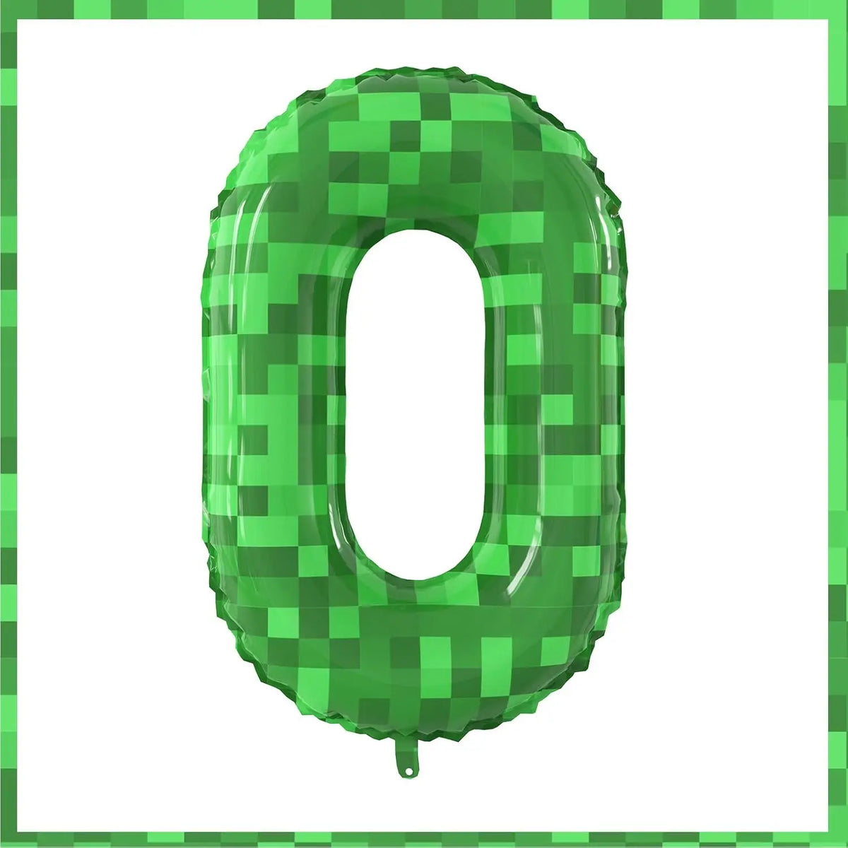Giant Green Pixel Number Foil Balloon for Birthday Parties
