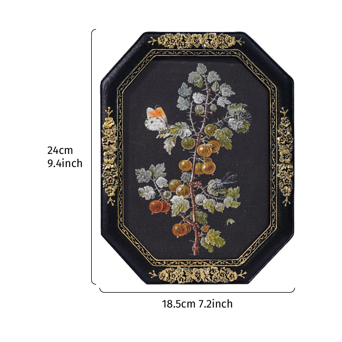 Antique Gilded Resin Photo Frame with Ornate Relief Design