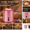 Pink RGB wax melt warmer lamp with timer for fragrance and ambient light, shown in a cozy bedroom setting.