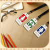 Acrylic hall pass set with lanyards featuring icons for girls, nurse, and boys