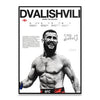 A black and white portrait of a muscular male fighter with a beard wearing UFC gear.