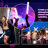 Group of people celebrating with glowing LED foam glow sticks in a party atmosphere