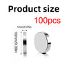 Image showing round neodymium disc magnets with a size of 1mm/0.03in and a quantity of 100 pieces.