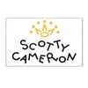 A white banner with a gold crown graphic above the text SCOTTY CAMERON written in black script.