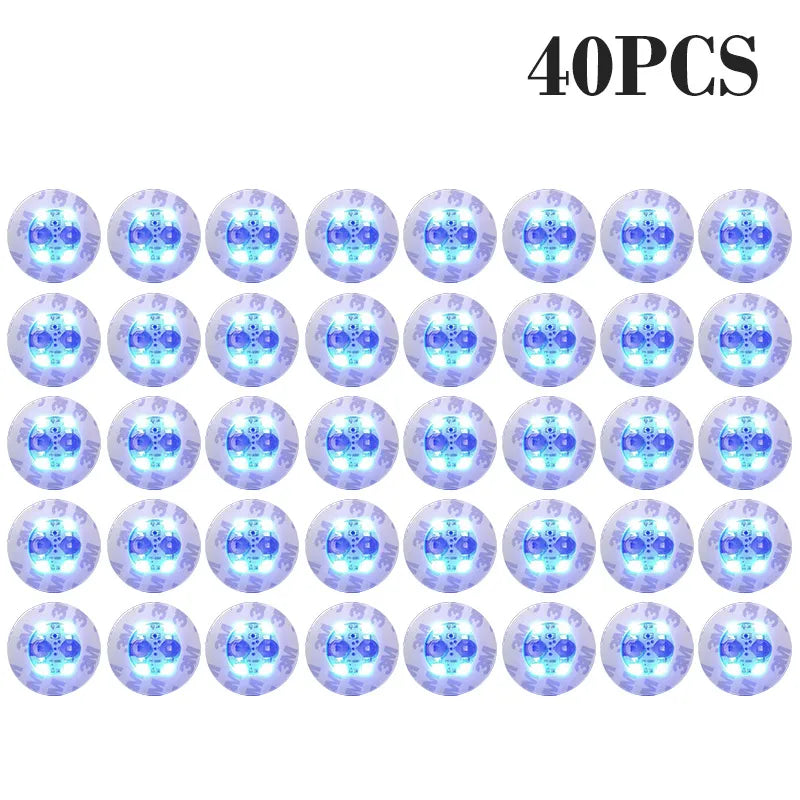 40 قاعدة أكواب زجاجية دائرية من LED زرقاء للمشروبات والديكور