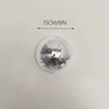 Silver disco ball decor with a 15cm diameter, mounted on a wall.