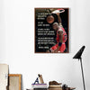 Wall art featuring a quote by Michael Jordan about missing shots on his career.