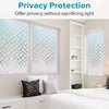 Frosted electrostatic window film installed on a window, providing privacy without sacrificing light.
