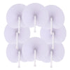 A set of heart-shaped paper folding fans in white.