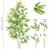 Illustration of an artificial bamboo branch with green leaves, showing separate parts for assembly.
