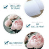 A set of white silicone pads and a pink rose flower demonstrating excellent texture, HD giclee print, and waterproof properti