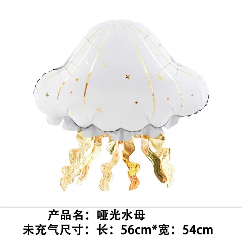 Ocean-Themed Foil Balloon Set with Starfish, Shells & Jellyfish