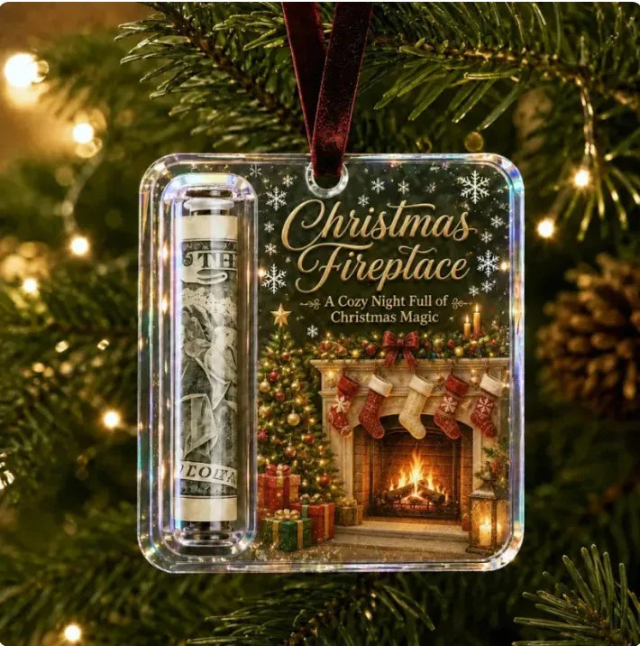 Crystal Clear Christmas Cash Gift Holder Ornaments