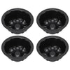 Set of four black nonstick mini fluted cake pans
