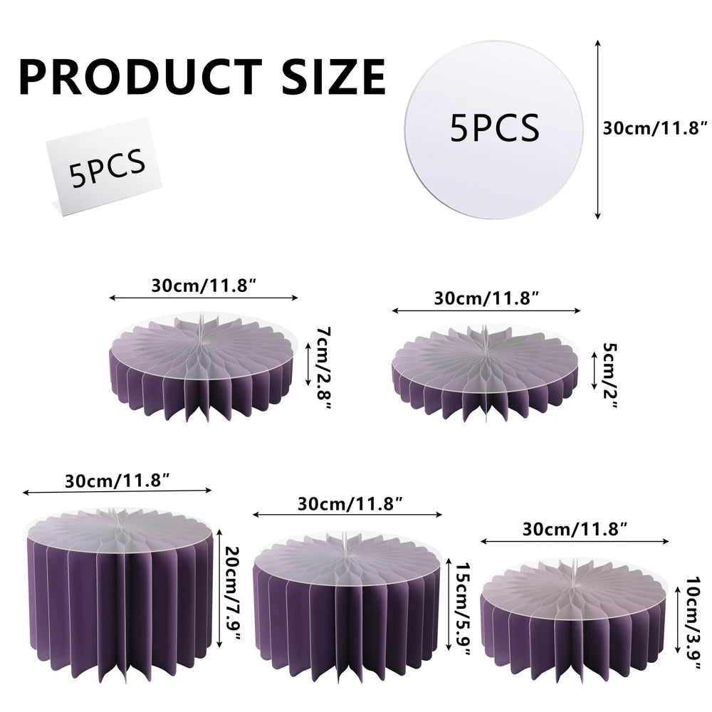 Purple folding dessert table cupcake display stand with multiple sizes shown.