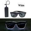 White light up EL wire party sunglasses shown in a pair and with the power device