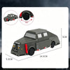 A gray armored car model with a turret and wheels is shown alongside its 360-degree view and dimensions.