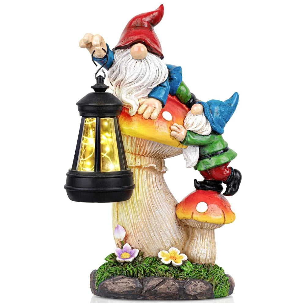Solar-Powered Gnome Statue Light for Garden & Patio