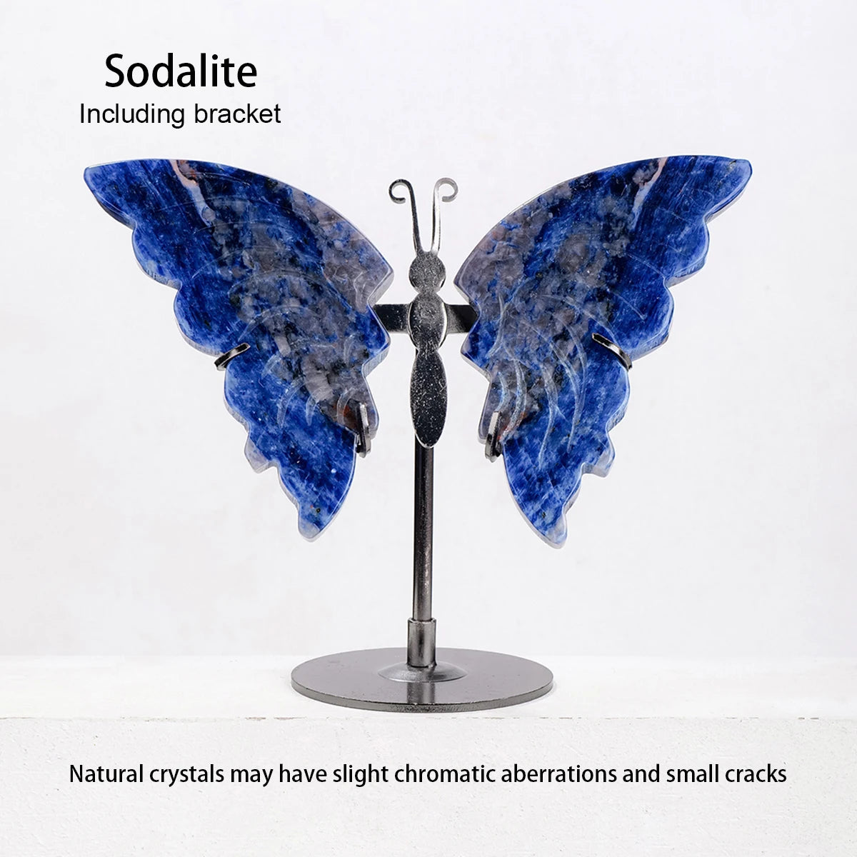 Hand-Carved Natural Amethyst Crystal Butterfly Desk Ornament