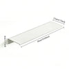 A white aluminum floating wall shelf measuring 50cm long and 12cm deep.